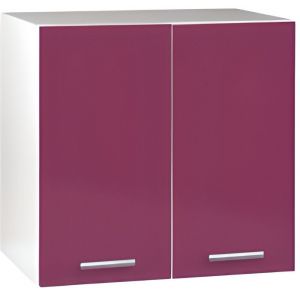 Meuble cuisine haut 80 cm 2 portes TARA aubergine - Marque TARA - Aubergine - Laqué - Classique - Intemporel