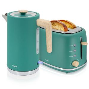 Nordic Ensemble Grille Pain 2 Fentes Larges Bouilloire Électrique 17L sans BPA Briebe SKT1167GRE 2200W Vert 04032