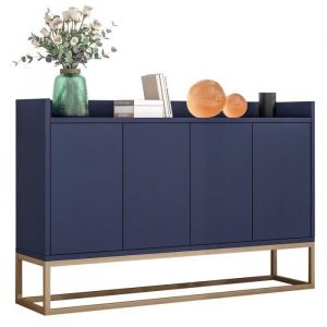 Buffet de salon scandinave - DREAMMESPACE - 120x30x80 - 4 portes - Bleu