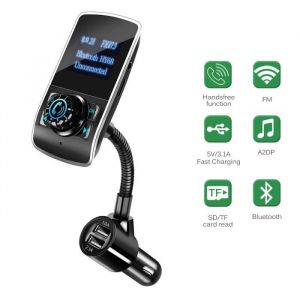 360 degr&eacute;s tournent 3.1A Double USB LCD Kit voiture Bluetooth Lecteur mp3 Transmetteur FM sans fil Chargeur de voiture DC 12-24V