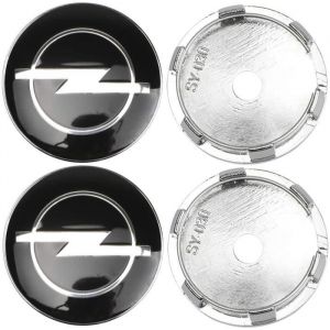 4Pcs Cache Moyeux Enjoliveurs pour Opel 60mm Car Moyeu Jante Centre de Roue Hub Caps Capuchons Logo Badge Chromé Alliage Plast