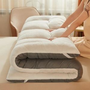 Matelas Pliable EnroulableMatelas futonÉpaissir Le Tapis De Sol en TatamiMatelas de Couchage pour dortoirBlanc150x200 cm