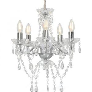 Lustre Suspension - FLY - Lustre Salon - Argenté - 5 x E14 - Design Contemporain