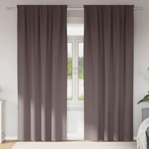 Rideau occultant VIDAXL 2 pcs Marron fonc&eacute; 260 x 140 cm - Polyester 80&ndash;90% occultation