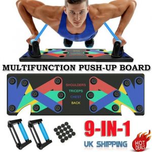 9 in 1 Support de Push-up Appareil Musculation Pliable Multifonction Planche &agrave; Traction Amovible Fitness Entra&icirc;nement pour Fitness