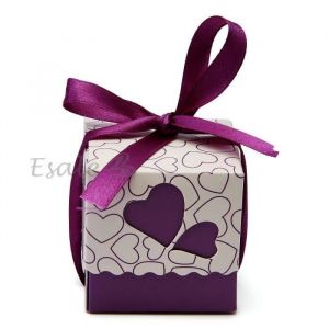 100x Violet Bo&icirc;te Ballotin Box Sachet Papier &agrave; Drag&eacute;es Cadeau Mariage Bapt&ecirc;me