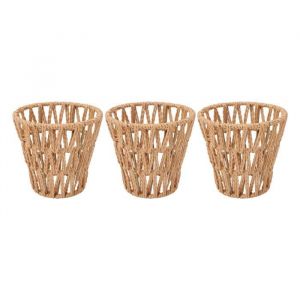 OMABETA abat-jour de remplacement de lampe de table Abat-jour en Faux rotin 3 pièces Style bohémien papier tressé deco seul