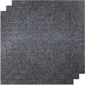 Dalles Moquette 30x30cm Auto-Adh&eacute;sives Gris Fonc&eacute; Sol Antid&eacute;rapant Bureau/Salon/Chambre R&eacute;sistante