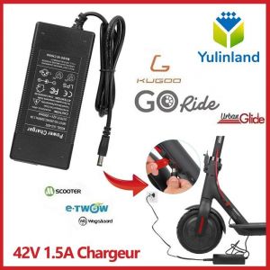 Chargeur de vélo électrique 42VChargeur de Batterie pour trottinette électrique Chargeur Adaptateur DC5.5*2.1mm