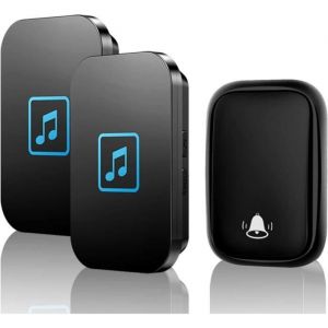 [ Pas Besoin de Piles ] Sonnette IP55 Carillon Sans Fil Etanche &eacute;metteur 2 R&eacute;cepteursCouvrant jusqu&agrave; 200 m&egrave;tres60 M&eacute;lodie[684]