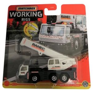 Matchbox - Grue mobile MBX - Jouet de chantier avec grue extensible - Blanc