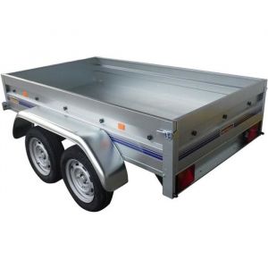 Bâche pour remorque Norauto modèle NOR 2300 2 essieux - Dimensions bâche : 231cm x 131cm x 12cm - Coloris Gris