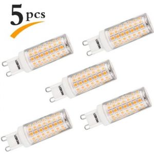 LEDGLE 8W Ampoules LED G9 88LEDS 700lm Blanc chaud 3000K Non-dimmable &Eacute;quivalent de lampoule traditionnelle 80W 5 Pcs