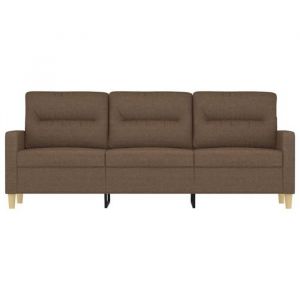 Sofa droit fixe - Clic Clac Canapé à 3 places - NEUF - Marron 180 cm Tissu CA1485228