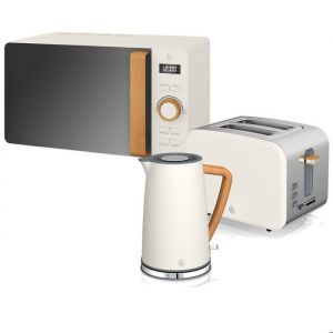 Set petit-déjeuner bouilloire grille-pain micro-ondes 20L Nordic Blanc SWAN STRP1060WHTNEU 2200W Blanc 44317