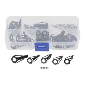 Fafeicy Ensemble danneaux de pointe de canne &agrave; p&ecirc;che Ensemble danneaux de guidage en c&eacute;ramique Cadre en acier sport pack