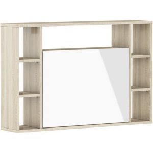 Table murale rabattable Bureau mural 94cmx62cmx20cm « Musi Chêne sonoma clair / blanc brillant »
