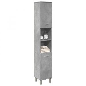 Bon march&eacute; - Colonne de bain sur pied - Armoire de salle de bain Gris b&eacute;ton 30x30x179 cm Agglom&eacute;r&eacute; plds500735
