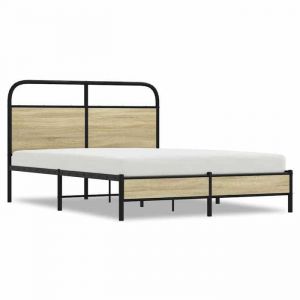 HSF&reg;Cadre de lit - sans matelas - 140x190 cm ch&ecirc;ne sonoma - 2 personnes - 2 PLACE czd259048