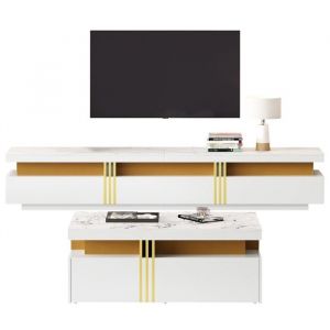Ensemble de meubles de salon combinaison de mur de t&eacute;l&eacute;vision blanc combinaison murale de salon table basse+armoire &agrave; t&eacute;l&eacute;vision