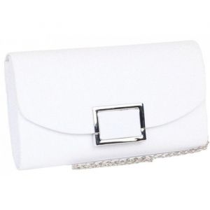 Pochette c&eacute;r&eacute;monie-Nyls Cr&eacute;ation-Grande Pochette Femme Blanche Sac Soiree Mariage Jolya - Blanc