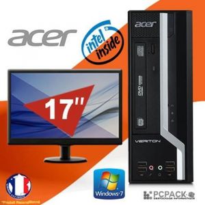 Unité Centrale - PC BUREAU ACER Veriton X2611G Intel 2.60Ghz 4Go 500Go WIN 7 + ECRAN 17