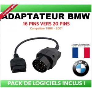 Adaptateur OBD2 - JEC - BMW 20 PINS - Diagnostic Auto - E30 E34 E39