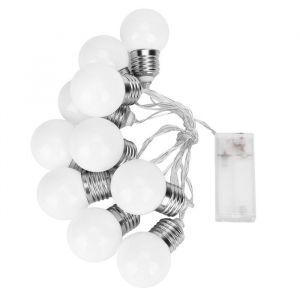 Guirlande lumineuse LED - SHIPENOPHY - Mod&egrave;le 15 m - Blanc lait - 10 ampoules - Alimentation pile AA