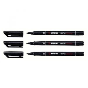 Stylo-feutres OHPen permanent pointe moyenne 1mm encre indélébile noir - STABILO - Lot de 3