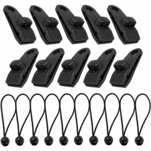 10 Sets Pince pour Bache Attache Bache Pinces de Tente tendeur bache piscine Tente Pince Tendeur Bache Parfait pour tendre une