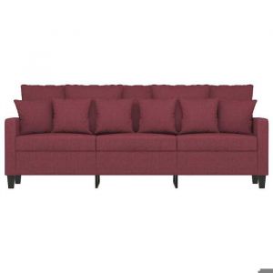 RemiseCanap&eacute; - CLIC-CLAC - &agrave; 3 places Rouge bordeau x  180 cm Tissu JILIMAISON2025 61518506