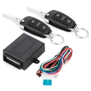 Syst&egrave;me dalarme de voiture universel 3 boutons Kit de t&eacute;l&eacute;commande sans cl&eacute; &agrave; verrouillage central noir - Shipenophy