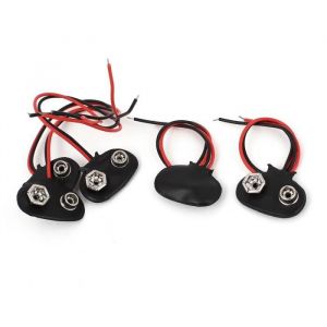 5 Pi&egrave;ces noir PU je tape 12cm c&acirc;bl&eacute; socle de connecteur 9V batterie Clip Snap