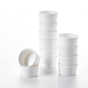 Malacasa Série Ramekin 24pcs Ramequin Moule à Soufflé Crème Brulée Muffin Bol Porcelaine 2.4"/6*6*3.3cm Petit!