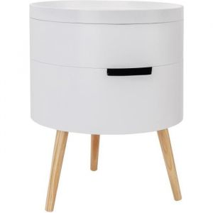 WOLTU Table basse avec coffre de rangement,Table d’appoint, Table de chevet, Bout de canapé,38x38x51 cm, Blanc