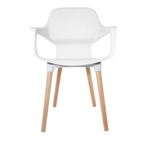 Chaise - Gasoline - Italia - Blanc - Polypropyl&egrave;ne et bois de h&ecirc;tre - Contemporain - Design - Salle &agrave; manger