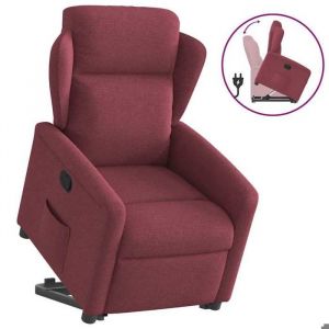 BEWI&reg;Fauteuil inclinable - Fauteuil R&eacute;glable/Fauteuil de relax - 1 personne - rouge bordeaux tissu &FR60245