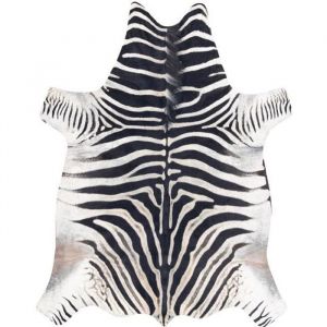 Tapis Imitation Peau de vache Z&egrave;bre G5128-1 cuir noir blanc - 100x150 cm