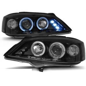 Paire de feux phares Opel Astra G 98-04 angel eyes noir-27361624
