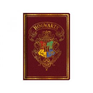 Carnet de Notes - Harry Potter - Blason Poudlard - Color&eacute; - Format A5 - Rouge Grenat