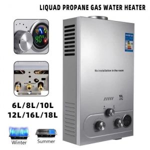 Chauffe-eau &agrave; Gaz Portable - LPNOVE - K6 - 14 kW - Affichage LED - Pomme de douche gratuite
