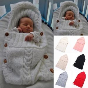 Sac de couchage pour bébé tricoté en laine TOMTOP - Rouge - 70 x 140 cm - Confortable et pratique