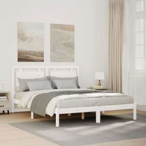 Cadre de lit double extra long-Lit adulte contemporain-sans matelas-160x210 cm bois massif BDMF00123130494