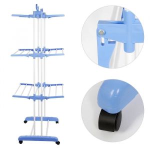 S&eacute;choir &agrave; linge extra-large &agrave; 3 niveaux - Se replie &agrave; plat pour un rangement facile75*64*170cm .KELUODAE