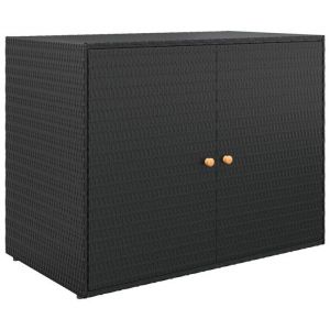 SALE 2025Armoire Haute dInt&eacute;rieur/Ext&eacute;rieur MOOD - Armoire de rangement jardin Noir 100x555x80 cm R&eacute;sine tress&eacute;e Chill8845819