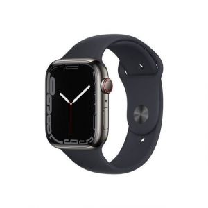 Apple Watch Series 7 GPS + Cellulaire - 45mm - Boîtier acier inoxidable Graphite - Bracelet sport - Reconditionné - Excellent état