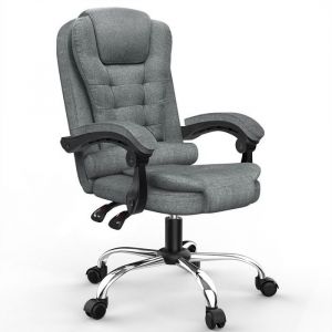 Chaise de bureau NASPALURO - Fauteuil de bureau ergonomique - Hauteur r&eacute;glable - Capacit&eacute; Max 130KG  - roulette 360&deg;- Noir et gris