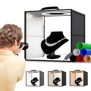 Boîte de Studio PhotoPortable Pliable pour Photographie Tente de Prise de Vue avec variateur dintensité