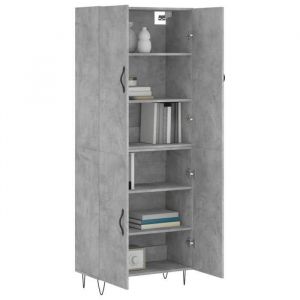 Bon plan Buffet bahut vaisselier - JILI HOT - Buffet haut Gris béton 695x34x180cm - Bois dingénierie - commode Salon/Cuisine