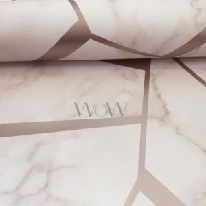 Papier peint - Fine Decor - FD42264 - Marbre fractal g&eacute;om&eacute;trique - Rose gold - 10m x 52cm